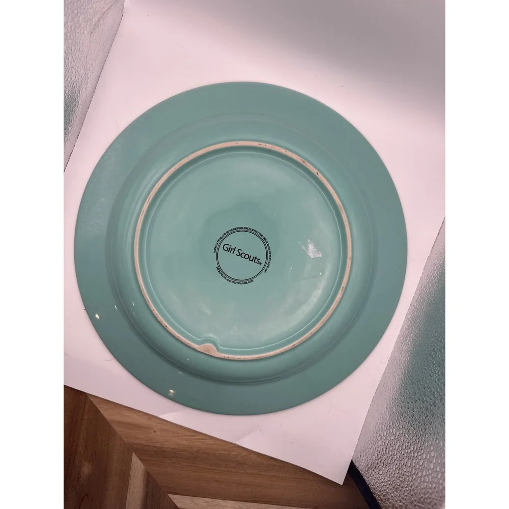 Girl‎ Scout Cookies Plate Teal Dessert Serving Dish I Love Girl Scout Cookies